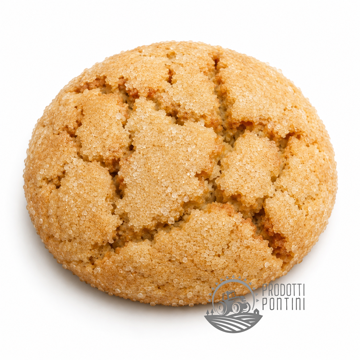 Pasta_mandorle Crumbly sugar cookie on a white background, close-up view (brand watermark visible).