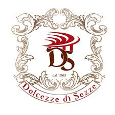 Ornate crest logo with a beige decorative frame, red DS initials, 'dal 1968' and 'Dolcezze di Sezz e' text.